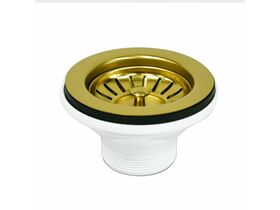Memo Basket Plug & Waste 90mm x 50mm (Suits Stainless Steel Sinks) Gold
