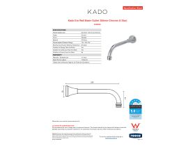 Specification Sheet - Kado Era Wall Basin Outlet 250mm Chrome (5 Star)