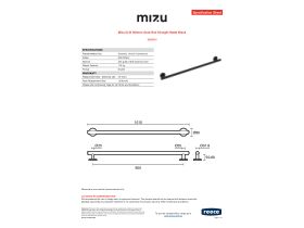 Specification Sheet - Mizu Drift 900mm Grab Rail Straight Matte Black