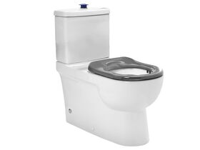 Life Assist Care Rimless Toilet Suite Including Grey SF Seat and Raised Chrome Button