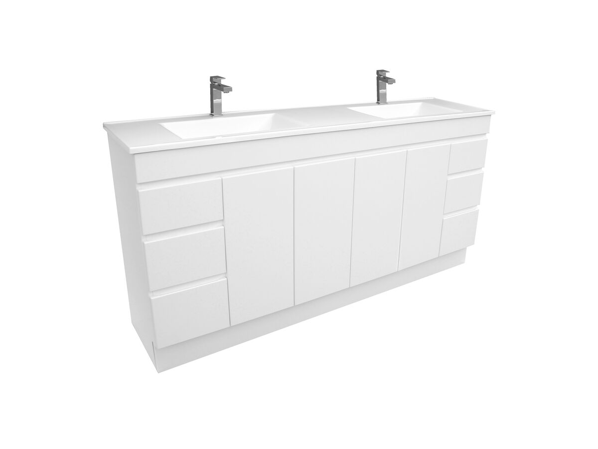 Espire 1800mm Vanity Unit with Kick Double Bowl 4 Door 6 Drawers Wave