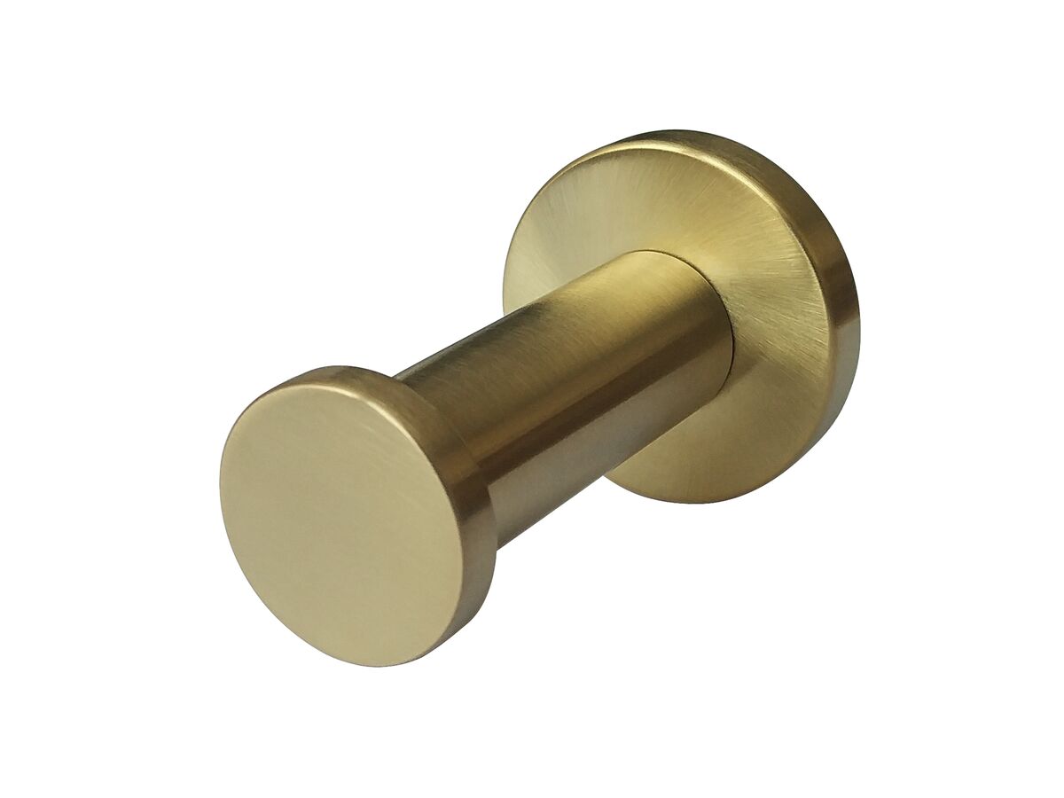 Mizu Drift Robe Hook Brushed Gold from Reece