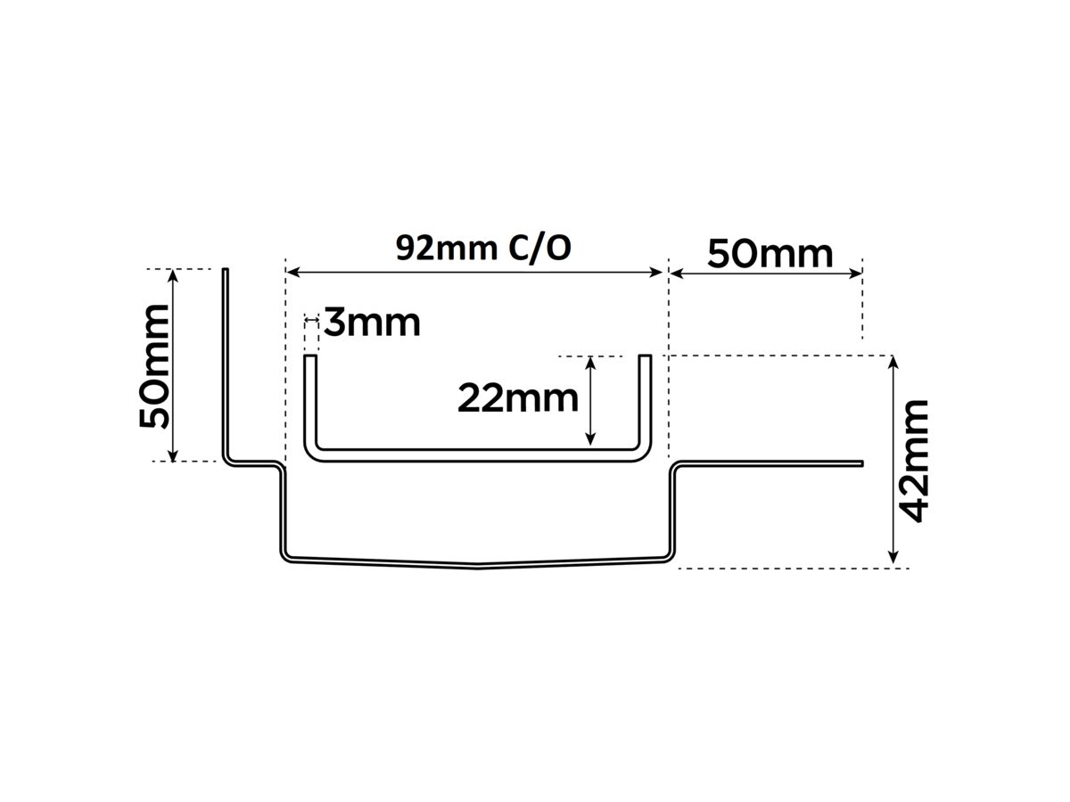 Kado Lux Tile insert and Channel with Tile Flanges 316 Stainless Steel