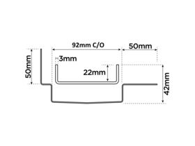 Kado Lux Tile insert and Channel with Tile Flanges 316 Stainless Steel