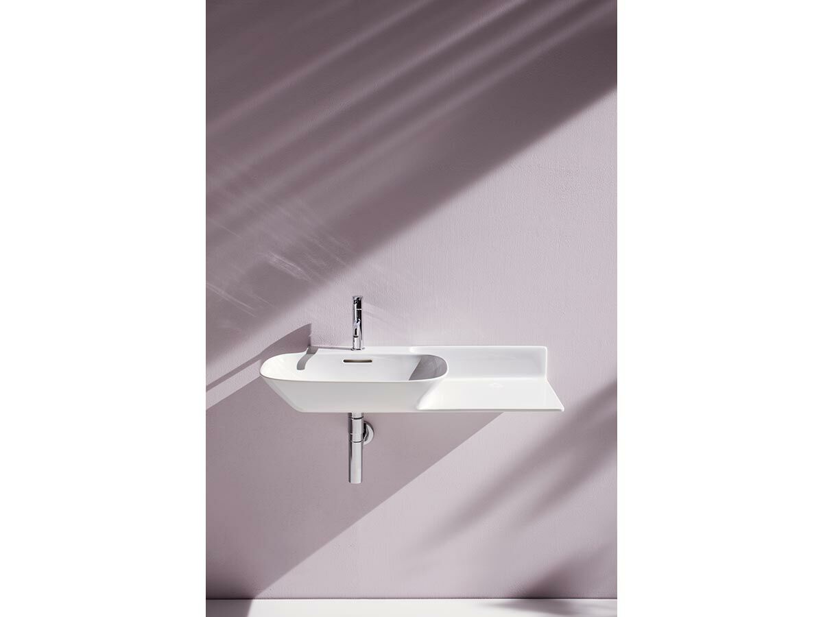 LAUFEN Ino Wall Basin with Shelf Left Hand Bowl with Fixing Bolts & Overflow 1 Taphole 900mm White