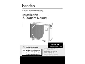 Installation & Owner's Manual - Henden Elevate Inverter Heat Pump