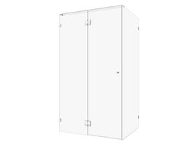 Hero - Kado Lux Frameless Enclosure with Wall Clips 1200 x 900mm Chrome
