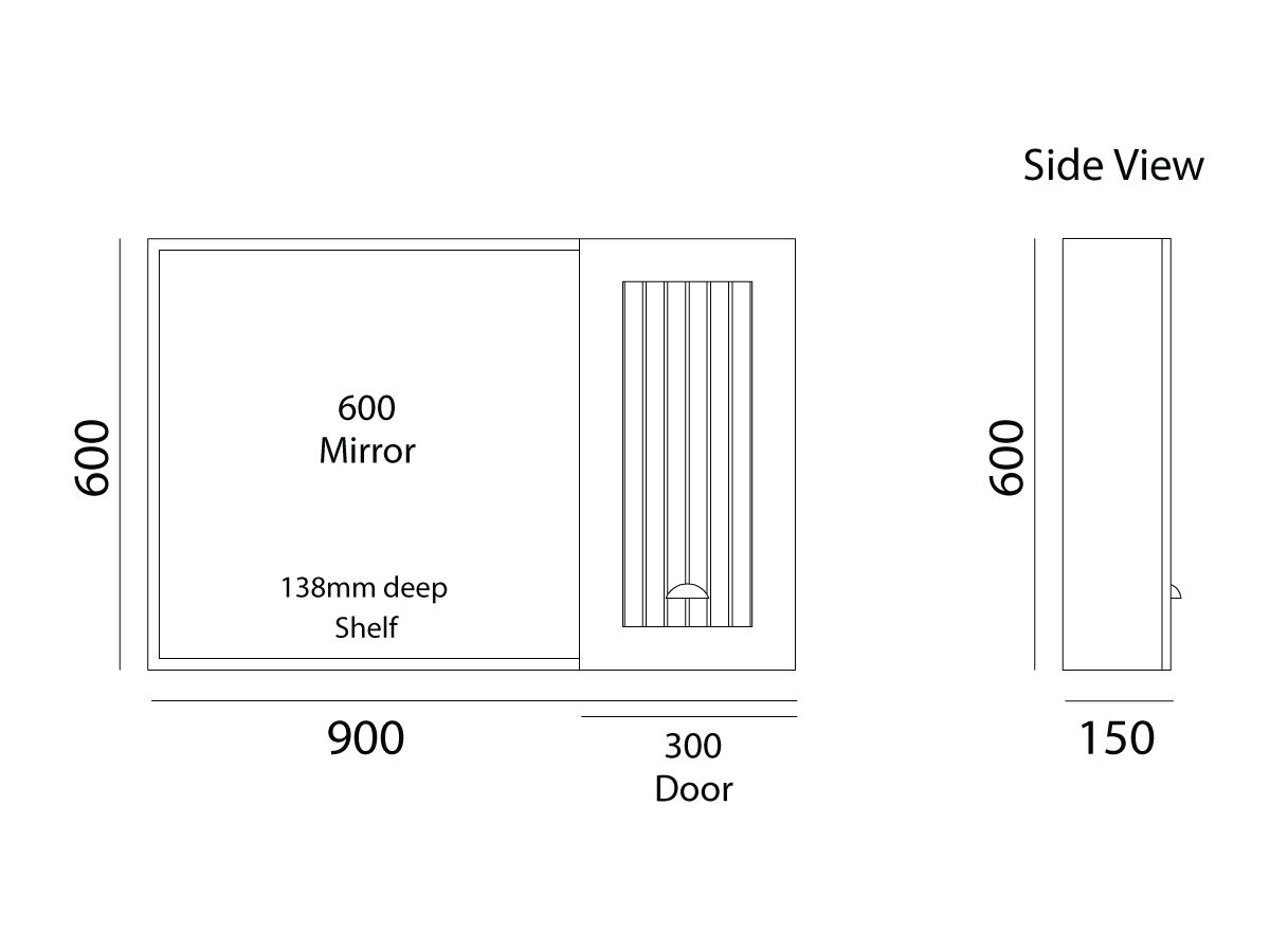 Kado Era 900mm Mirrored Shaving 1 Door from Reece