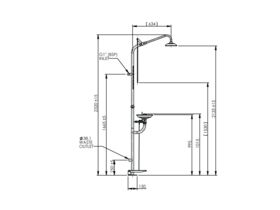 ENWARE ECE270OR Combination Deluge Shower & Eye and Face Wash` Hand / Foot Operated Stainless Steel / Orange