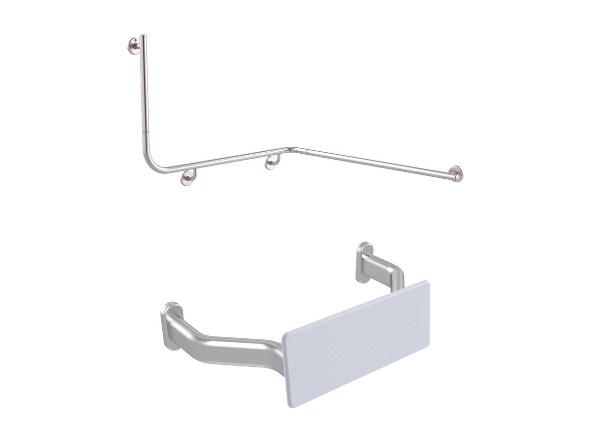 Mizu Drift Continuous Accessible WC Kit Right Hand Brushed Stainless Steel