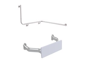 Mizu Drift Continuous Accessible WC Kit Right Hand Brushed Stainless Steel