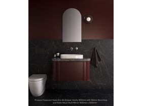 Kado Era All Drawer Vanity 900mm with 50mm Benchtop and Kado Neue Arch Mirror 900mm x 500mm