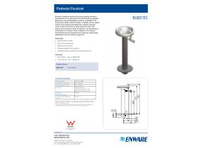 Specification Sheet - Enware Stainless Steel Pedestal Drink Fountain Cam Action