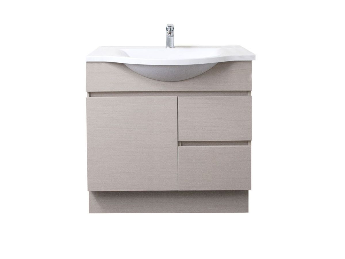Posh Solus 900mm Vanity Unit Semi Recessed 1 Door 2 Drawers Centre Bowl from Reece Posh Solus 900mm Vanity Unit Semi Recessed 1 Door 2 Drawers Centre Bowl from Reece