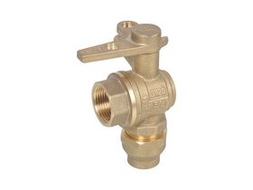 Meter Stop Right Angle Ball Valve Lockable 25Fi x 25 Comp