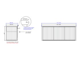 ISSY Custom Cloud I 1501-1800mm x 400-550mm x 610mm Wall Hung Vanity Unit 3 Touch Latch Doors Semi Inset (No Basin)