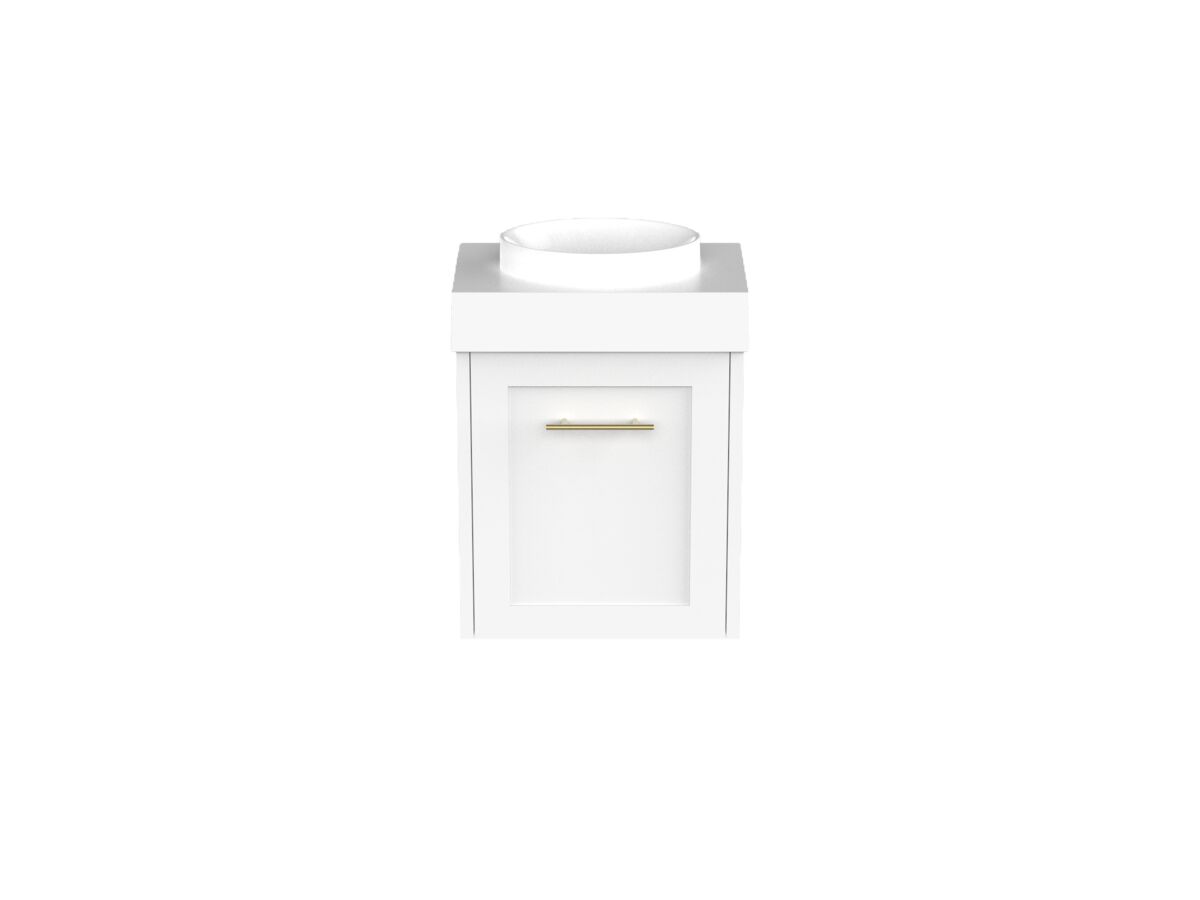 Kado Lux Petite Vanity Unit Wall Hung 400 Centre Bowl Statement Top (Basin Included)
