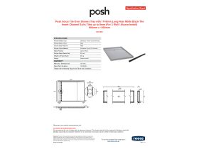 Specification Sheet - Posh Solus Tile Over Shower Tray with 1140mm Long Rear Matte Black Tile Insert Channel Suits Tiles up to 8mm (For 3 Wall / Alcove Install) 900mm x 1200mm