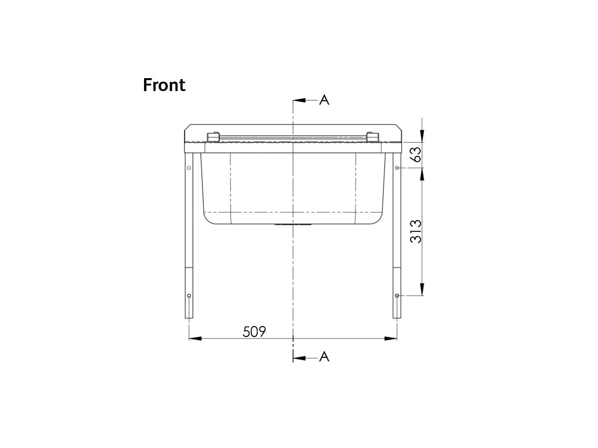 Cleaners Sink & Grate with Brackets Stainless Steel