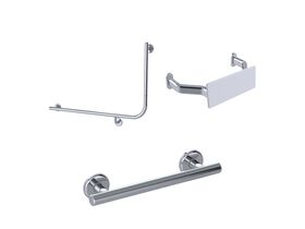 Mizu Drift 90 Degree Accessible WC Kit Left Hand Polished Stainless Steel