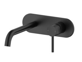 Mizu Drift Wall Basin/Bath Mixer Set Curve Matte Black (6 Star)