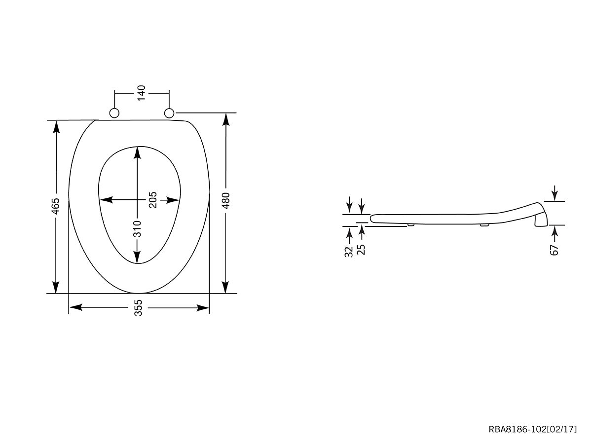 RBA Security Toilet Seat without Lid White