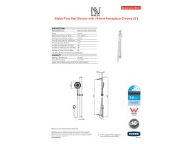 Specification Sheet - Nikles Pure Rail Shower with 140mm Handpiece Chrome (3 Star)