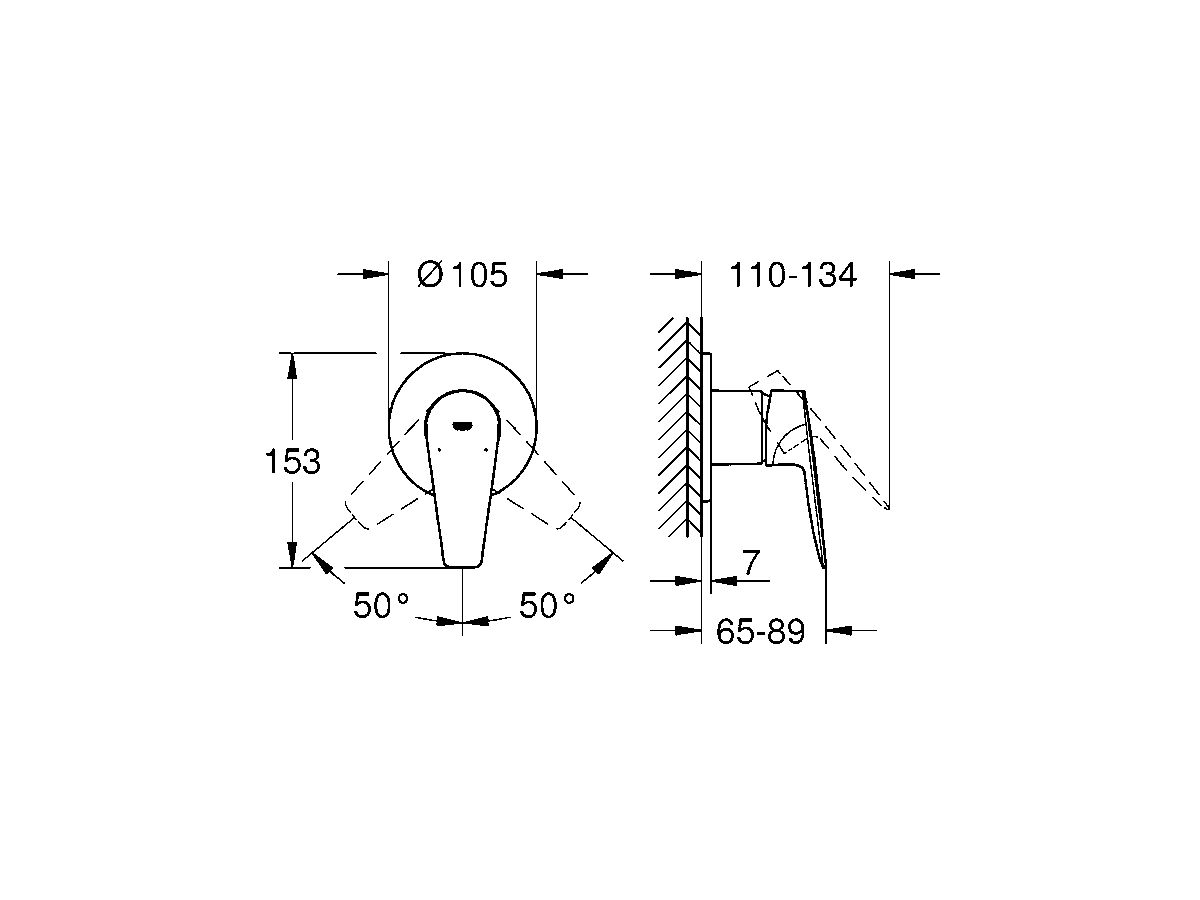 GROHE Bauedge New Shower Mixer Trimset