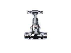 Stop Tap Male & Male T-Head Chrome 15mm