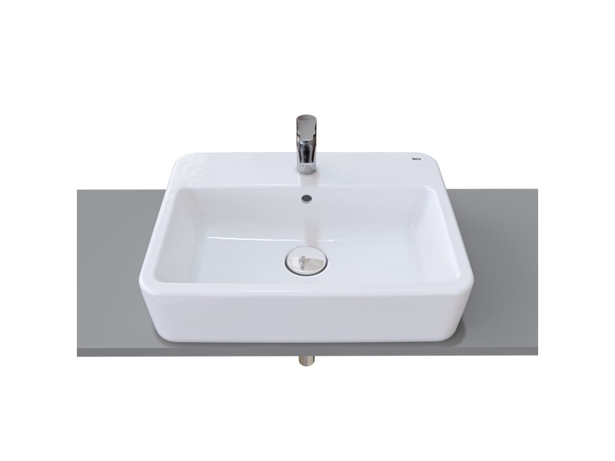 Roca The Gap Counter Basin 550mm x 410mm 1 Taphole with Overflow White