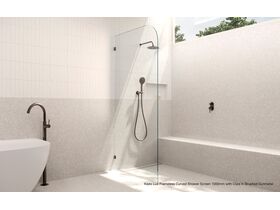 In Situ - Kado Lux Frameless Curved Shower Screen 1000mm with Clips in Brushed Gunmetal