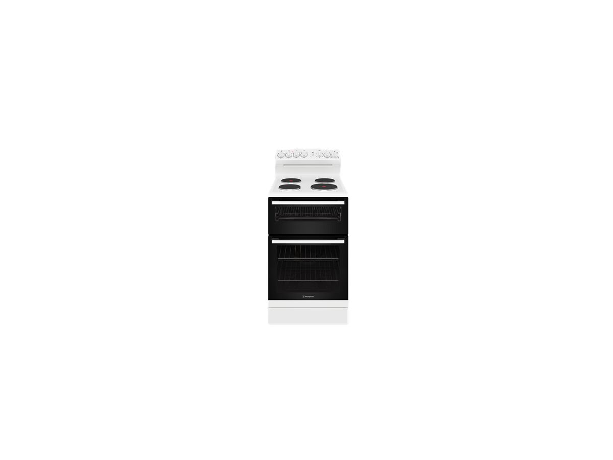 Westinghouse WLE530WCA 54cm Electric Freestanding Cooker with Separate Grill and 4 Zone Coil Cooktop White, Commercial Exclusive