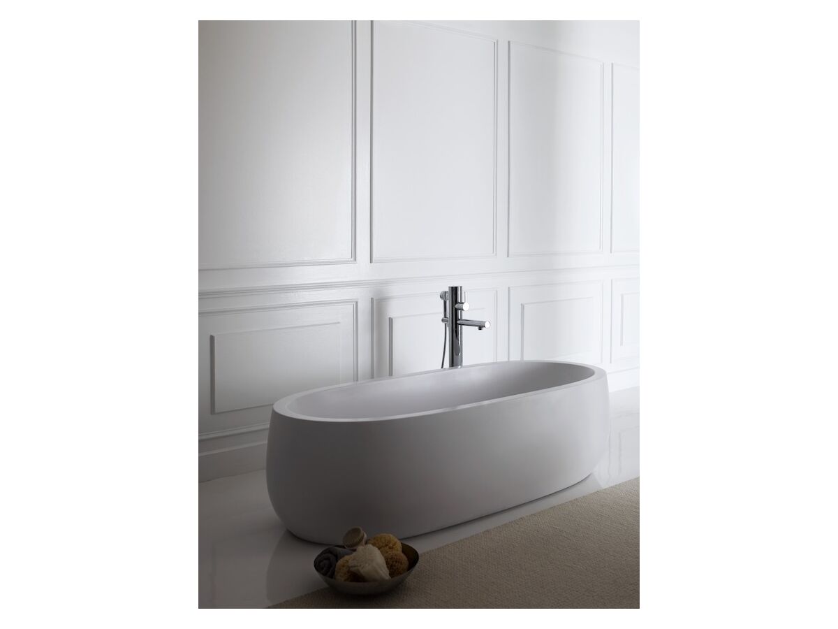 LAUFEN Alessi Freestanding Bath with Overflow 1830 x 870 Sentec White from Reece