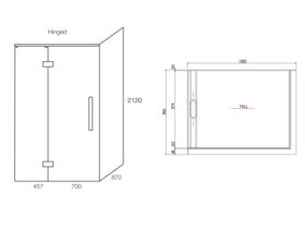 Glacier 2 Sided 1200 x 900 Shower Tray & Screen Left Hand Hinge