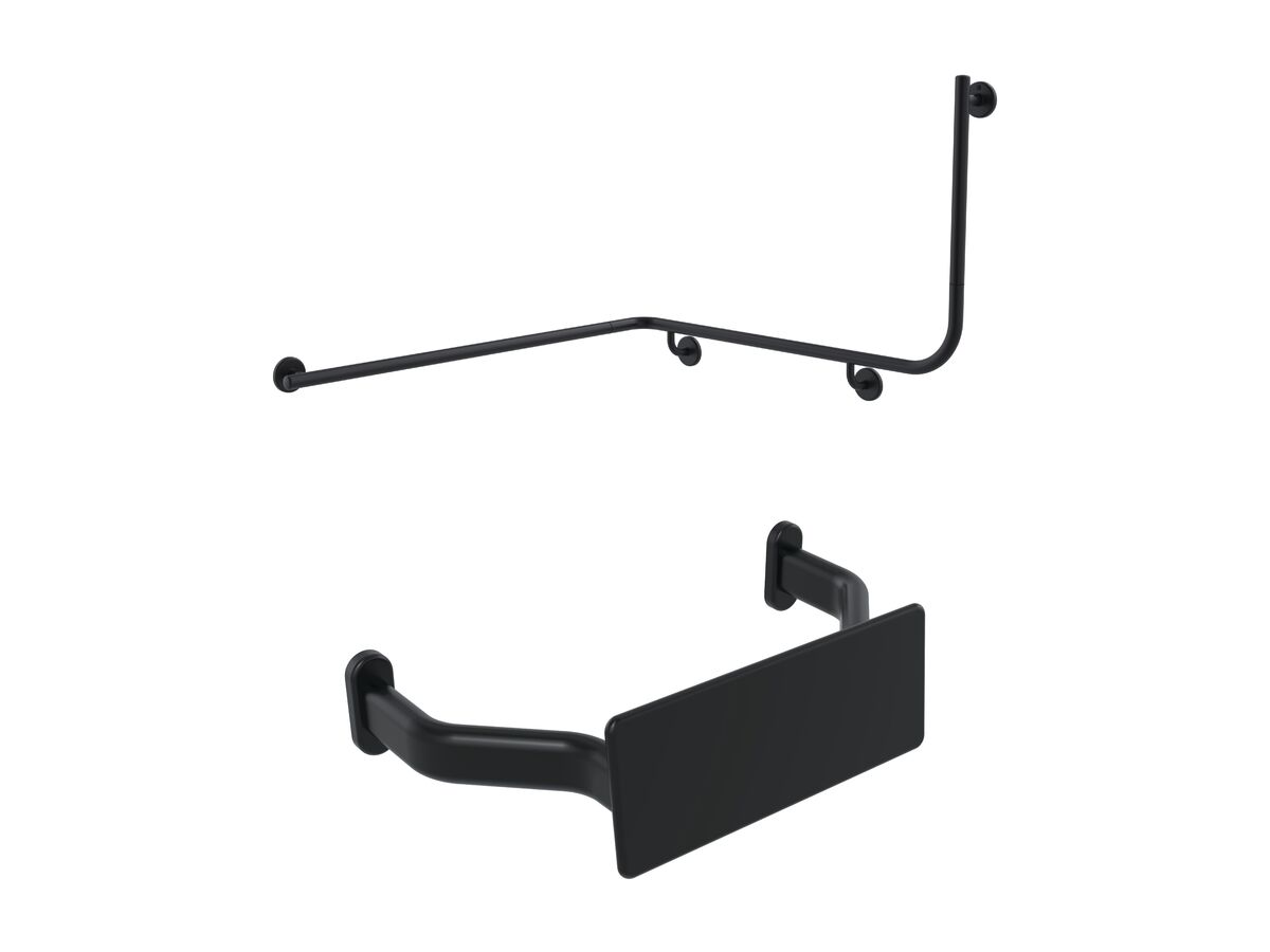 Mizu Drift Continuous Accessible WC Kit Left Hand Matte Black