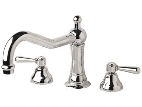 Classic Provincial Hob Bath Set Lever Chrome