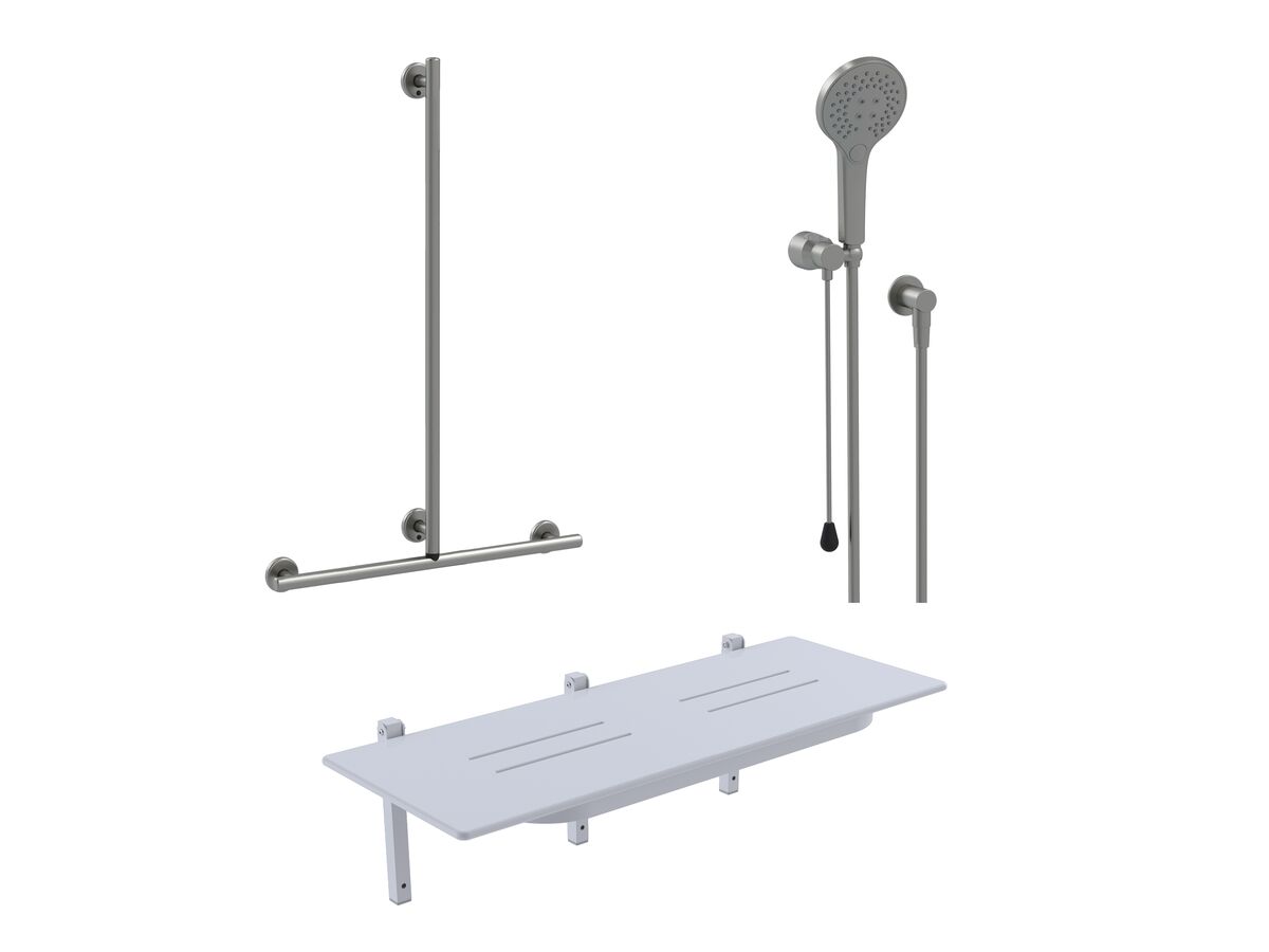 Mizu Drift Accessible Shower Set Brushed Gunmetal (5 Star)
