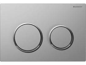 Geberit Omega 20 Dual Flush Satin Chrome Buttons with Chrome Bezel and Satin Chrome Back Plate Easy Clean Coating