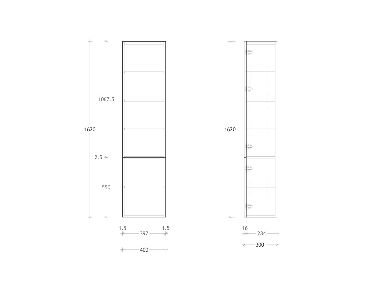 Technical Drawing - Posh Domaine Tallboy