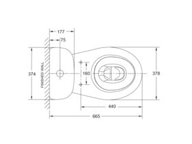 Porcher Studio Close Coupled Back to Wall Back Inlet Toilet Suite with Soft Close Seat White