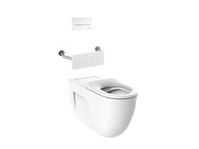 Roca Meridian 800 Back To Wall Rimless Inwall Suite, Button/Plate, Back Rest, Single Flap Seat White (4 Star)