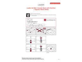 Installation Instructions - LAUFEN Val Wall / Counter Basin with Overflow 1 Taphole 750mm White
