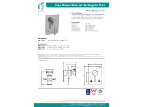 Specification Sheet - RBA Shower Mixer Rectangle Plate Oken Handle