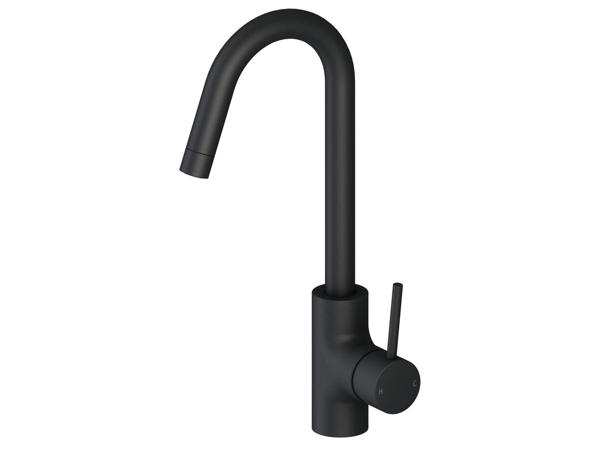 Mizu Drift MK2 Gooseneck Sink Mixer Tap Matte Black (4 Star) from Reece