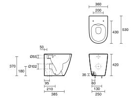 Roca Ona Back To Wall Rimless Pan White (4 Star)