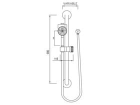 Posh Solus MKII Para Health Rail Shower 1 Function 900mm Chrome (3 Star)
