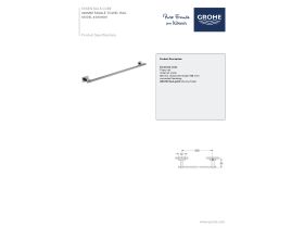 Technical Guide - GROHE Essentials Cube Accessories Single Towel Holder 600mm