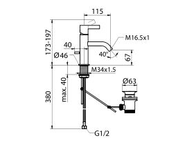LAUFEN Kartell Basin Mixer with Pop Up Chrome (4 Star)