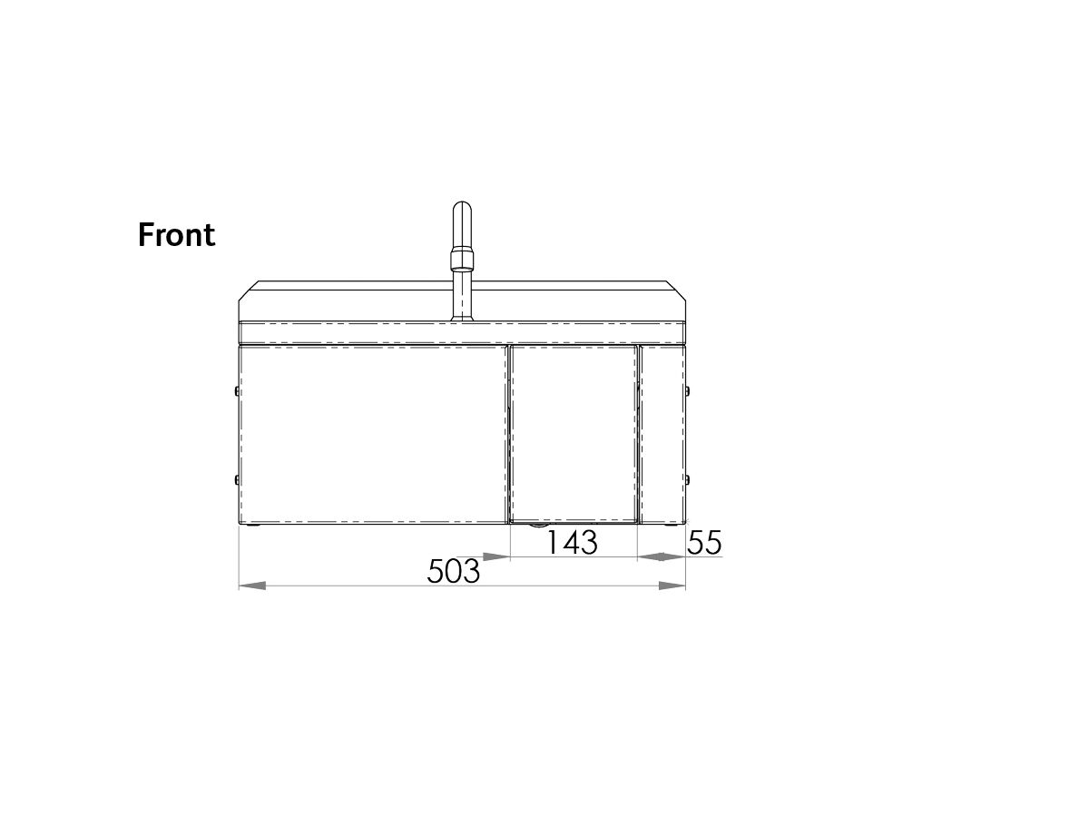 Knee Operated Basin, Pre Plumbed Complete