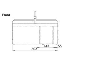 Knee Operated Basin, Pre Plumbed Complete